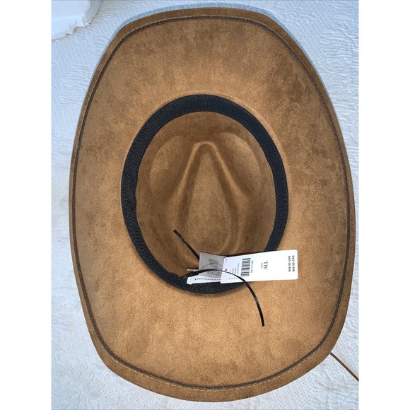 Women's Brown Faux Suede Fedora Rancher Cowboy Hat from Anthropologie NWT - Picture 4 of 6